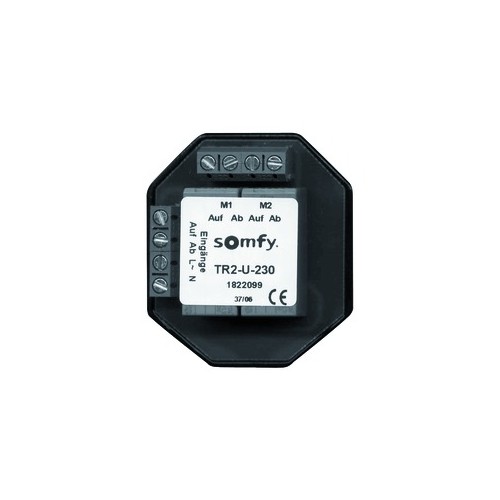 1822108 SOMFY TR2-U-230AP Motortrenn- relais für 2 Antriebe AP Produktbild Front View L