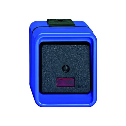 375998 Merten Taster FR AP schlagfest blau 1WE Produktbild Front View L