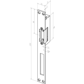 14FF---02135E31 Fuss 14 Fafix 12VDC Türöffner m. Verstellbarer Falle Produktbild