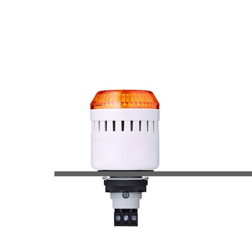 813111404 AUER ELM M22 Einbausummer-LED Kontrollleuchte 12VAC/DC orange Geh. gr. Produktbild Front View L