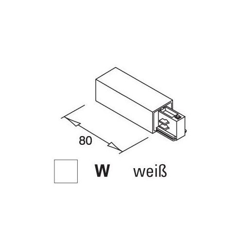 67150-L-Alu Leucht-Wurm Einspeiser für 3-Phasen Stromschiene Produktbild Front View L