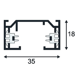 143021 SLV 1Ph Stromschiene alu L/B/H 200/3,5/1,8cm, weiß Produktbild