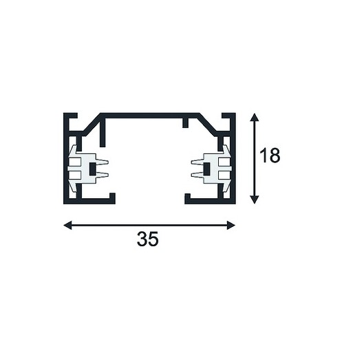 143021 SLV 1Ph Stromschiene alu L/B/H 200/3,5/1,8cm, weiß Produktbild Front View L