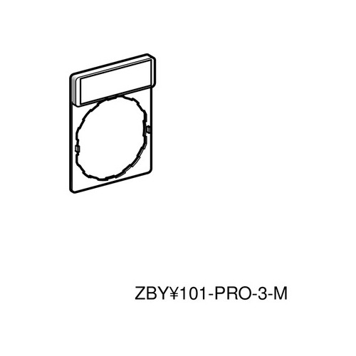 ZBY2101 Schneider-Electric Schildträger 30x40mm mit Leerschild 8x27mm Produktbild Front View L