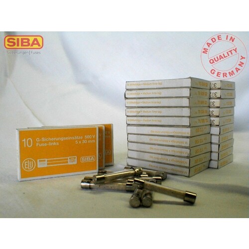 7000602.1,6 SIBA G-Sicherung mittelträge 5x30mm 500V 1,6A Produktbild Front View L