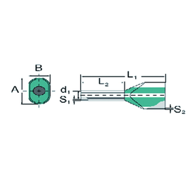 9037260000 WEIDMÜLLER Twin-Adernendhüls. H1,0/15 gelb Produktbild