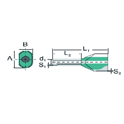 9037260000 WEIDMÜLLER Twin-Adernendhüls. H1,0/15 gelb Produktbild Front View L