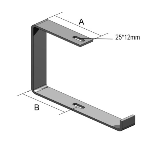 E88769 VERGOKAN OBZ130x300 C-Deckenbügel 130mmx300mm verzinkt Produktbild Front View L