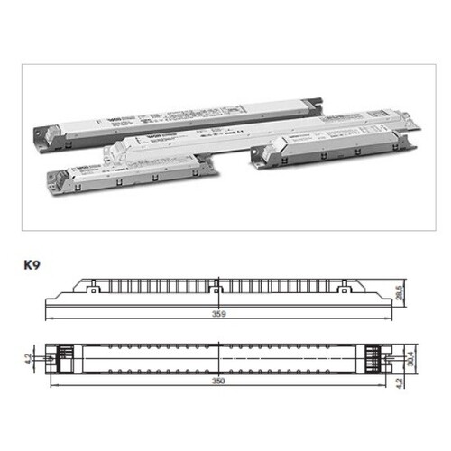 188317 Vossloh Schwabe 258203 EVG 2x58W Produktbild Front View L