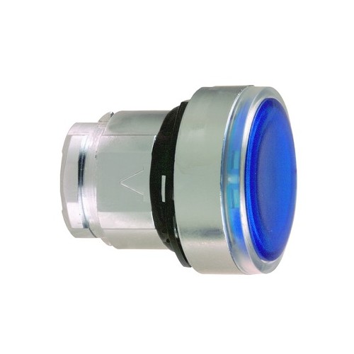ZB4BH063 Schneider E. Leuchtdrucktaster blau, flach mit Rastung Produktbild Front View L