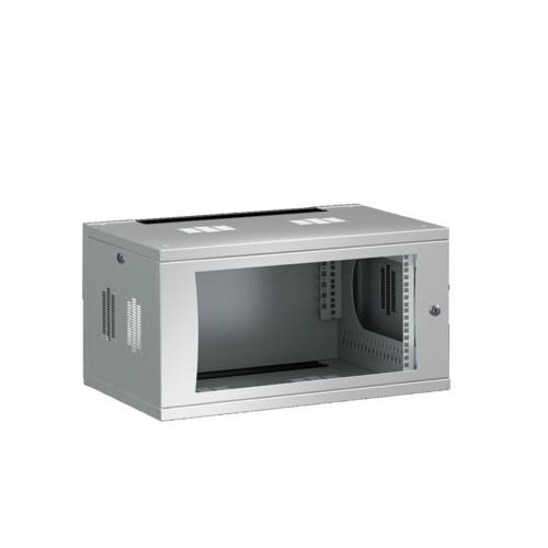 7507100 RITTAL FlatBox 600 x 6 HE x 600 mm RAL 7035 Produktbild Front View L