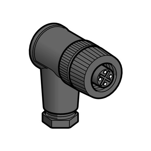XZCC12FCP40B Telemecanique Steckverbinder Buchse 4P M12 Abg schräg Produktbild Front View L