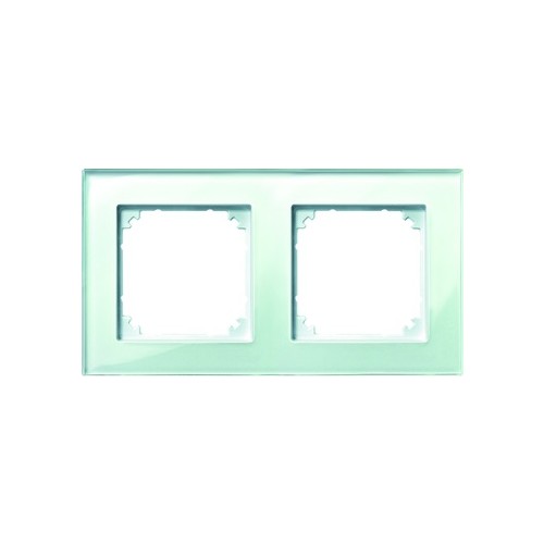 489219 Merten M-PLAN-Echtglasrahmen 2fa. Brillantweiß Produktbild Front View L