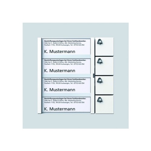 035743 Siedle BTM 650-04 SM Bus- Tasten- Modul mit 4 Ruftasten Silber Metallic Produktbild