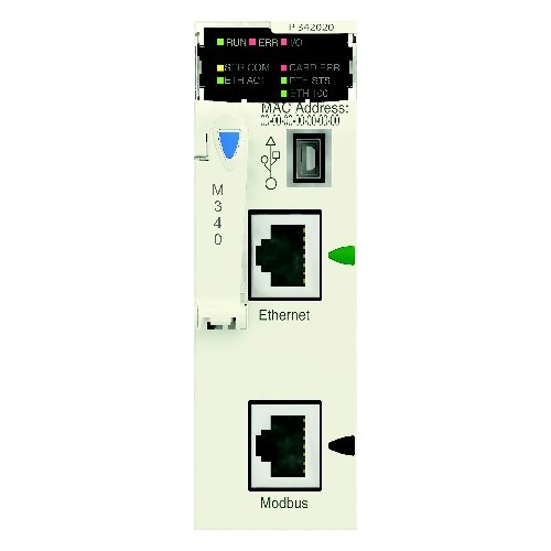 BMXP342020 Schneider E. M340 CPU340-20 4MB MODBUS ETHERNET Produktbild Front View L