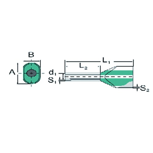 9037230000 WEIDMÜLLER Twin-Aderendhülse H0,75/15 weiß VPE=500 Produktbild Front View L