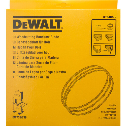 DT8481-QZ DeWalt Saegeband 2095x12x0.6 4.2mm f. Bandsäge Produktbild Front View L