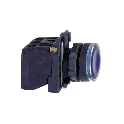 XB5-AW36B5 Schneider E. Leuchtdrucktaste flach blau LED 24V Komplettgerät Produktbild Front View L