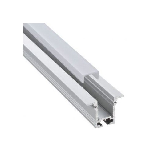 69565/300 LEUCHTWURM LED PROFILE PROFI Einbau Alu eloxiert  mit KU-Einsatz opal Produktbild Front View L