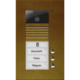 AVU14030-0012 Tcs Video-Außenstation UP-Montage color-Kamera 3 Tasten Bronze Produktbild front M