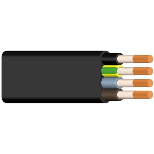NGFLGÖU-J 4X95 schwarz Messlänge Gummiflachleitung Produktbild Front View L