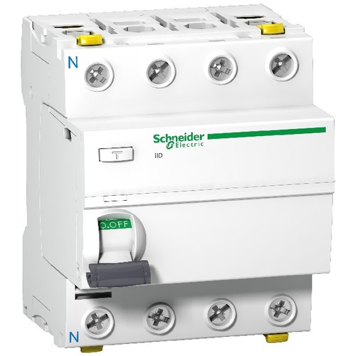 A9Z14440 Schneider E. ACTI9 FI-SCHUTZ- SCHALTER 4P 40A 300MA KL.AC Produktbild Front View L