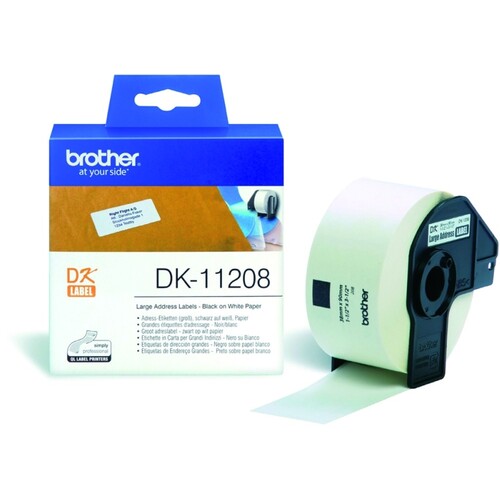 DK11208 Brother AdressEtiketten (groß) (400 St/Rolle) 38 x 90 Produktbild Front View L