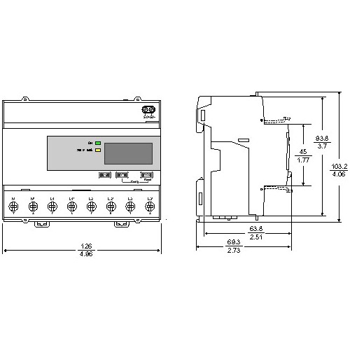 A9MEM3110 Schneider E. iEM3110 Energie- zähler mit Impulsausgang MID 3P+N 63A Produktbild Front View L