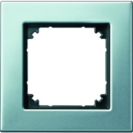 475160 MERTEN Rahmen 1-fach Metall M-Plan platinsilber Produktbild front M
