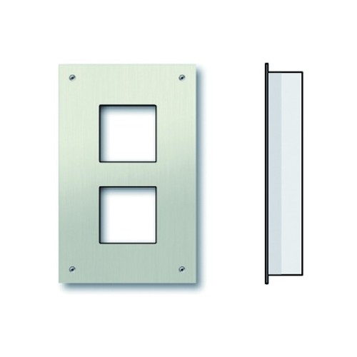 ZAU2002-0030 Tcs Unterputzmpntageset m. 2 Ausschnitten 1-spaltig Edelstahl Produktbild Front View L