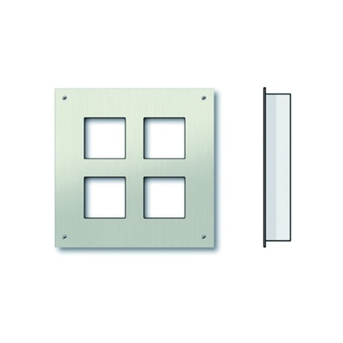 ZAU2007-0030 Tcs Unterputzmont. Set 2x2 Ausschnitten 2-spaltig Edelstahl 320x320 Produktbild Front View L