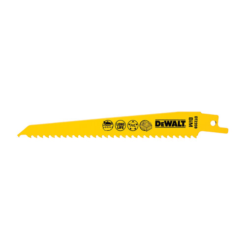 DT2359-QZ Dewalt Säbelsägeblätter Bi-Metall L-152mm (5Stk.)für Holz Produktbild Front View L