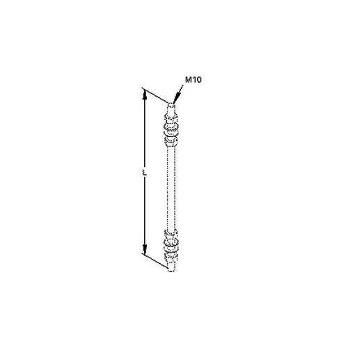 M10/90 Niedax Gewindestäbe M10 länge=90mm incl.4Muttern und 4Unterlegs. Produktbild Front View L