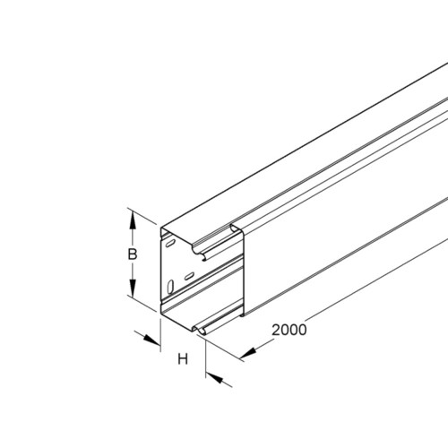 509201 NIEDAX LLK 60.100 verzinkt Stahlblechkanal 60x100 m. Deckel Produktbild Front View L