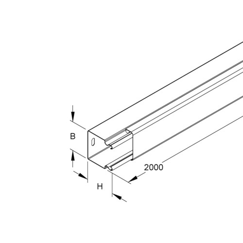 509102 NIEDAX LLK 60.060 verzinkt Stahlblechkanal 60x60 m. Deckel Produktbild Front View L