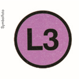 BSAL3 ERA Beschriftungs-Aufkleber L3 rund Dm=20mm, violett Produktbild