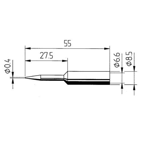 0832SDLF/SB Ersa Lötspitze 0,8mm Bleistiftspitz verlängert Produktbild Front View L