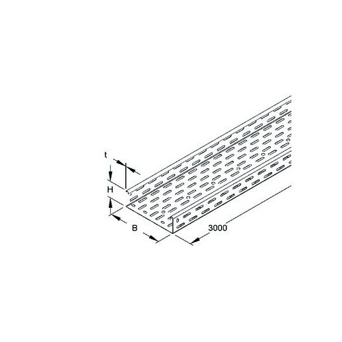 219407 NIEDAX Kabelrinne 60x100 RL60.100 t=0,9mm gelocht inkl. Verbinder und Schr Produktbild Front View L