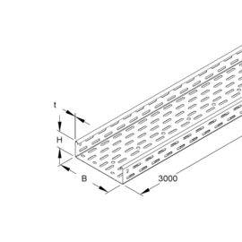 220502 NIEDAX RL 60.400 Kabelrinne 60x400x3000mm t=1,0mm gelocht Produktbild