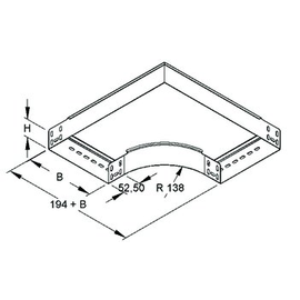 226009 NIEDAX RES 60.100 Bogen 90° 60x102mm mit ungelochten Seitenholmen Produktbild