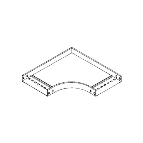 226405 NIEDAX RES 60.300 Bogen 90° 60x302mm mit ungelochten Seitenholmen Produktbild Front View L