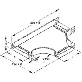 229208 NIEDAX RTS 60.300 T-Stück 60x302 mit ungelochten Seitenholmen Produktbild