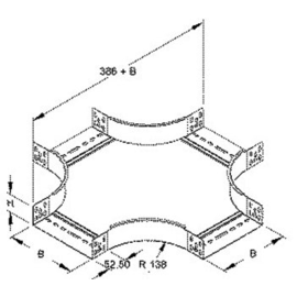 230105 NIEDAX RKS 60.400 Kreuzung 60x402mm mit ungeloch.Seitenholmen Produktbild front M