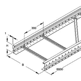 300600 NIEDAX WSL 105.200 Weitspannkabel Leiter 105x200x6000mm t=1,5mm gelocht Produktbild