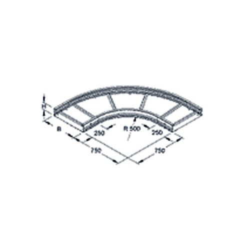 949281 NIEDAX WRBR 105.200 Bogen 90° 105x200mm rund gesickt ungelocht Produktbild Front View L