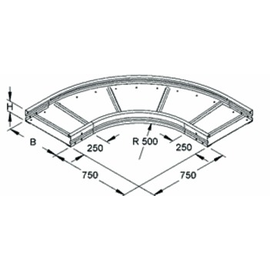 949298 NIEDAX WRBR 105.300 Bogen 90° 105x300mm rund gesickt ungelocht Produktbild