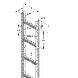 886449 NIEDAX STM 60.403/3 Steigetrasse 60x400x3000mm 1,75kN Sprossenabstand 300 Produktbild