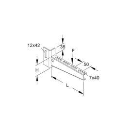 174607 NIEDAX KTU 300 Ausleger 75x310mm 2,5kN Produktbild