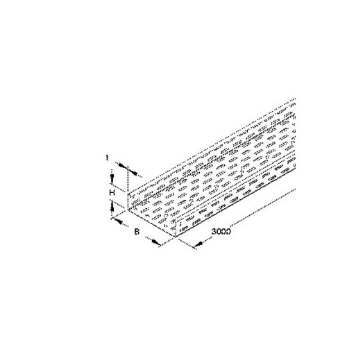 221509 NIEDAX RL 60.200 F Kabelrinne 60x200x3000mm Wandst.: 0,9mm gelocht Produktbild Front View L