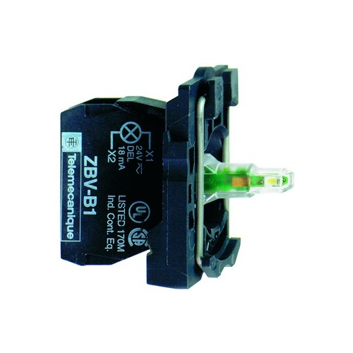 ZB5AVBG1 Schneider E. Lampenfassung LED 24-120VAC/DC weiß mit Flansch Produktbild Front View L